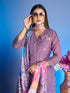 Lavender Roman Silk Pant Suit 189961 Closure View